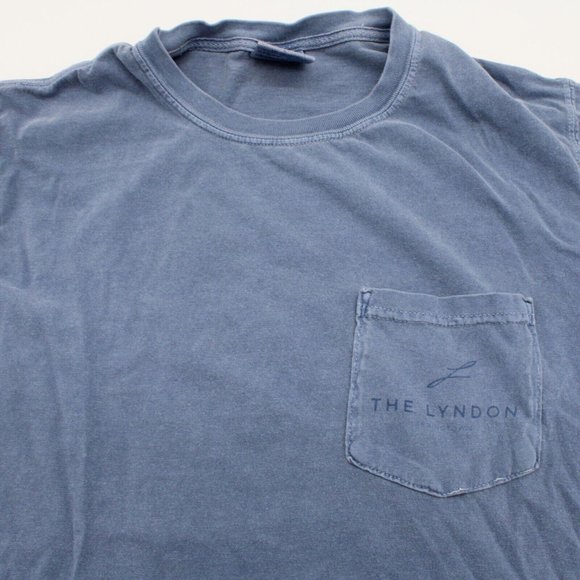 The Lyndon Springtown San Marcos Texas State University Blue Tee Tshirt SM - Picture 2 of 8